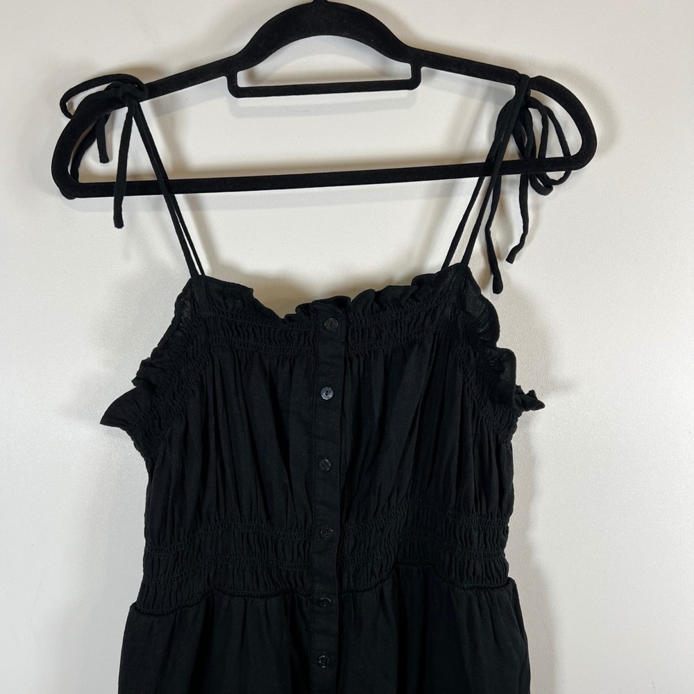 Universal Thread Black Linen Blend Button Front S… - image 3